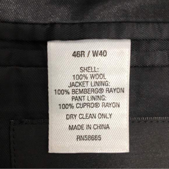 Loro Piana John Notdstrom 100% Wool Suit Jacket Blazer Black 46R - Picture 15 of 17